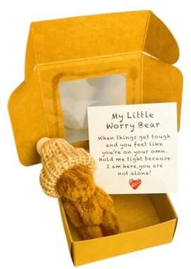 Uplift Treasures Mini Plush Worry Bear Gift Box c