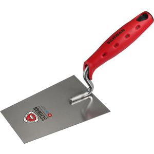 Schwan Maurerkelle 6111516, aus Edelstahl, 160 mm Länge, mit Kunststoffgriff, Tiroler Stukkateurkelle