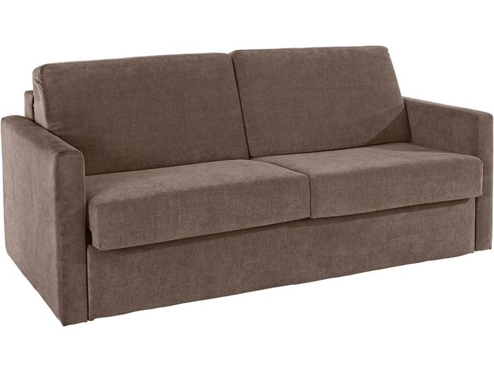 Schlafsofa GOODPRODUCT GOLDPOINT 182cm, Dauerschläfer, Liegefläche 140/200 cm , braun, B:182cm H:85cm T:100cm, Samtoptik (100% Polyester);Struktur (100% Polyester), Sofas, Schlafsofa, 3-Sitzer mit Dauerschläfer-Funktion, Bonell-Federkernmatratze