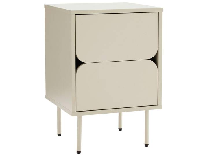 Xora Nachtkästchen, Seidengrau, Metall, 2 Schublade(n) Schubladen, 40x60x40 cm, Schlafzimmer, Nachtkästchen