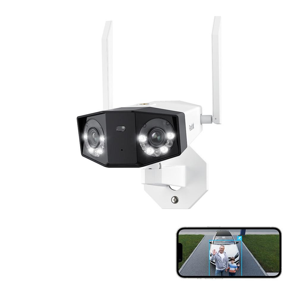 Reolink 4K 8MP WiFi 6 bewakingscamera met 180° panoramaweergave, dual lens en nachtzicht met spotlicht