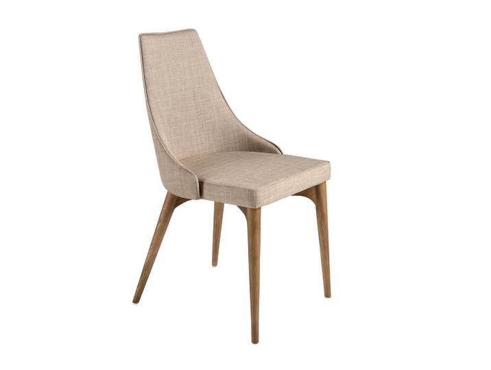 Angel Cerda Stuhl aus braunem Stoff, Modell 4032C-Silla, Braun, Holz, Echtholz,Nussbaum, Füllung: Polyetherschaumkern,Polyetherschaumkern,Polyetherschaumkern, nicht einzeln stellbar,Freiform,Freiform, rund, 50x91x60 cm, Esszimmer, Stuhl