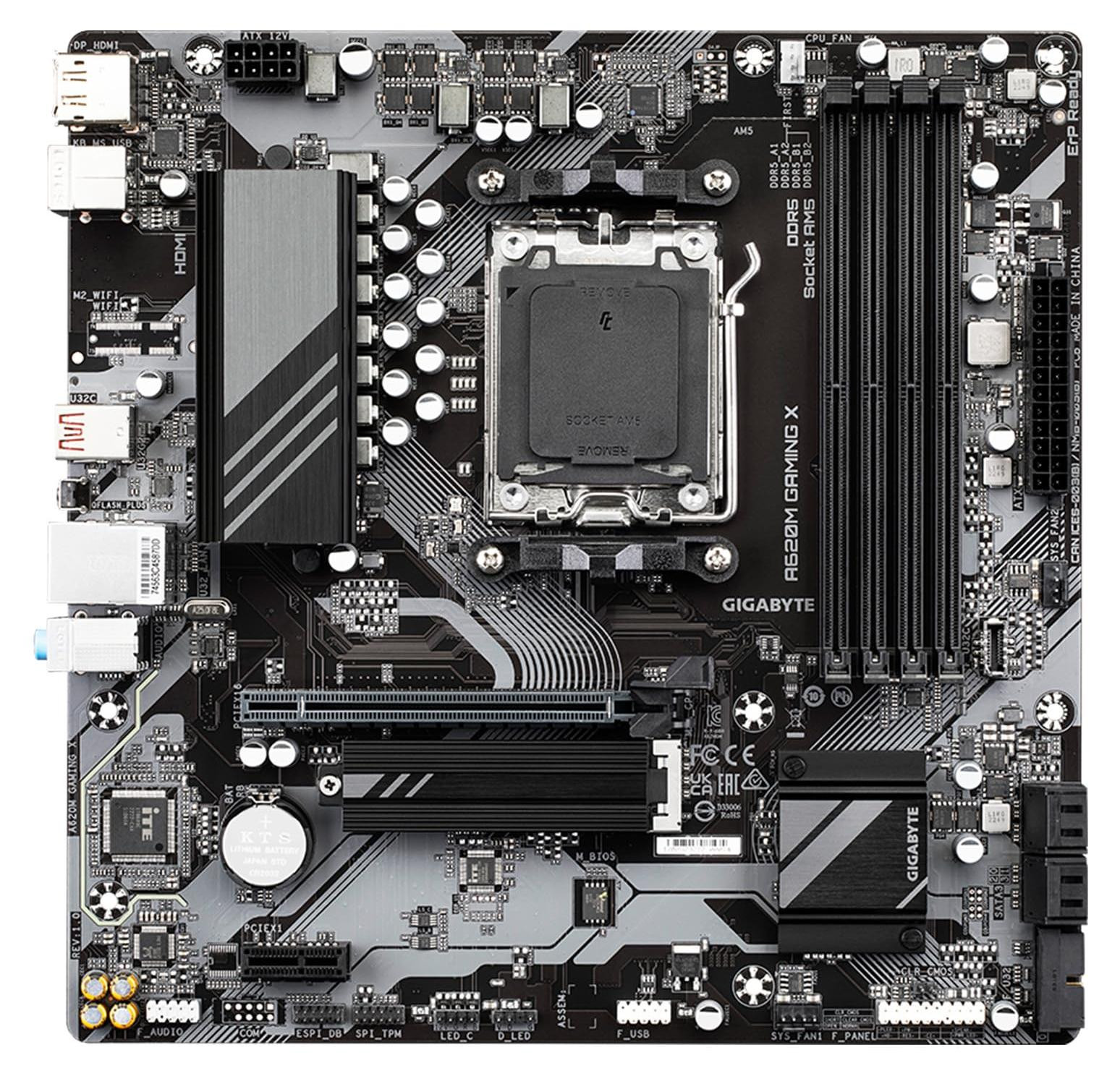 Gigabyte A620M Gaming X DDR5 revisie 1.0 moederbord, AM5, mATX, AMD