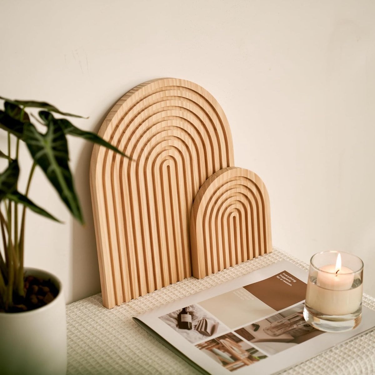 Houten wandplank decoratie regenboog hout van SnelShoppen