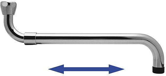 ASW Auslauf 802348 3/4" x 280-480 mm, Messing verchromt, ausziehbar, flach dichtend