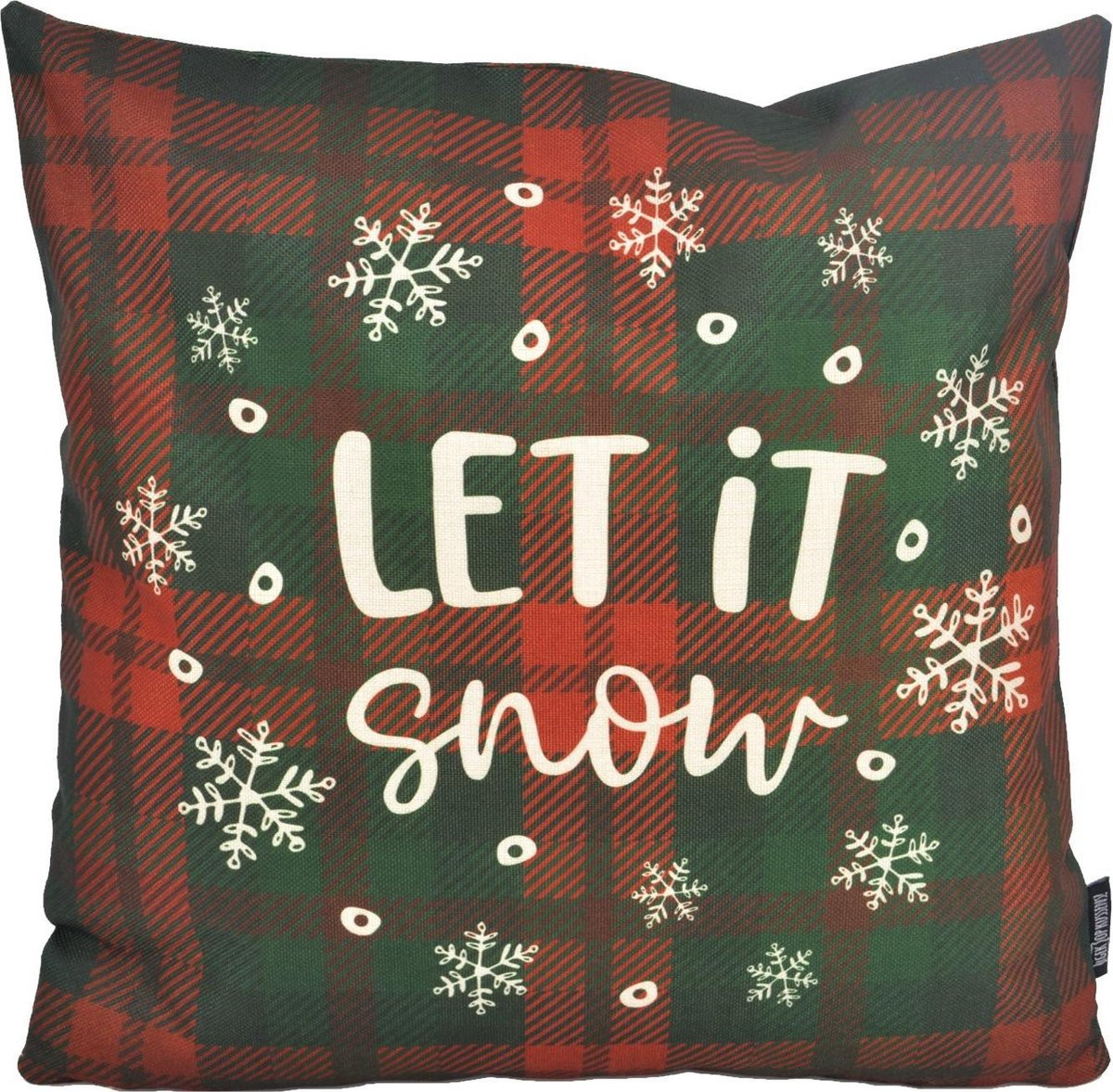 Kerst kussenhoes Let It Snow van katoen en linnen, 45 x 45 cm