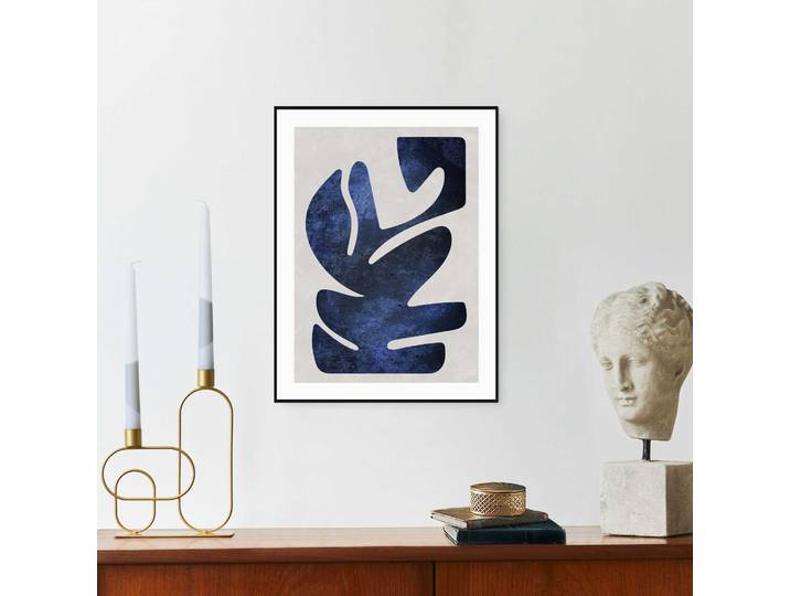 Bild mit Rahmen REINDERS Resemblance Blue , blau (farbe bild(er): blau), B:30cm H:40cm T:1,6cm, Holzwerkstoff, Bilder, Bild mit Rahmen