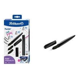 Pelikan Twist Calligraphy Füller für Rechts- und Linkshänder, Black, Feder 1,1mm, 1,5mm und 2,0mm (1x) (300010124)