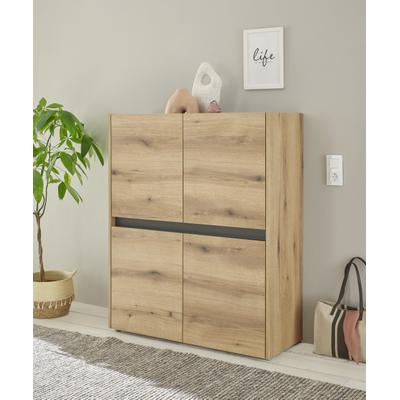 Highboard HOME AFFAIRE "City/Giron, moderner Schrank, Kommode, Stauraumschrank, Hochschrank", beige (eiche evoke), B:100cm H:120cm T:40cm, Sideboards, Highboard, zeitlos, modern, ausreichend Stauraum, vielseitig einsetzbar