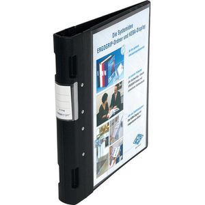 Wedo Präsentationsordner Ergogrip 5815001, A4, 3,8cm, aus PP, schwarz, 4-Ring-Mechanik & 2 Außentaschen