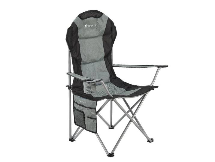 CAMPINGSTUHL Lido grau mit Flaschenhalterung & Tragetasche
