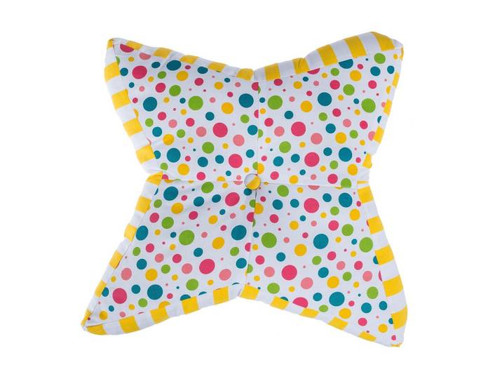 BODENKISSEN Stern, bunte Punkte & gelbe Streifen 70/48/7 cm