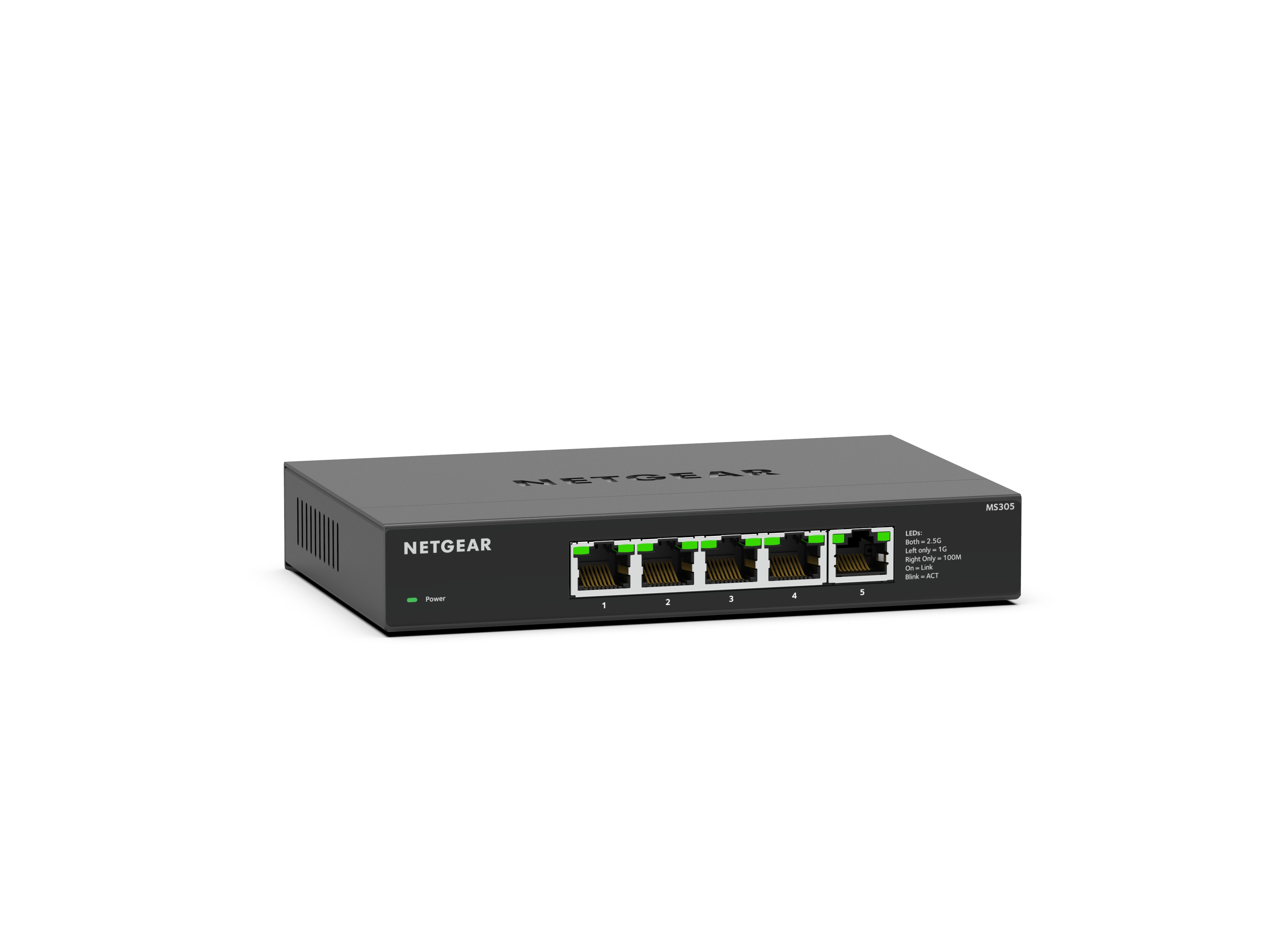 NETGEAR 5-Port Multi-Gigabit Ethernet Unmanaged Essentials Switch (MS305) - mit 5 x 1G/2,5G, Desktop- oder Wandbefestigung