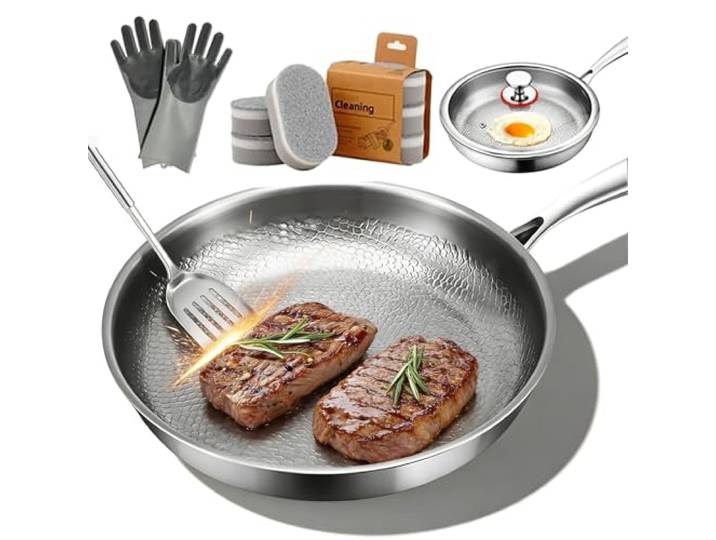rialgirw Titanium Pro Pfanne, Titan Pfanne Erfahrungen, Tipanexi Titanium Wok Pfannes, Frying Pan Non Stick, Antihaftbeschichtung FüR Schonendes Braten Mit (Ohne Deckel, 30CM)