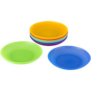 Kigima Teller Rainbow bunt, 17 cm, Kunststoff, rund, tief, 10 Stück