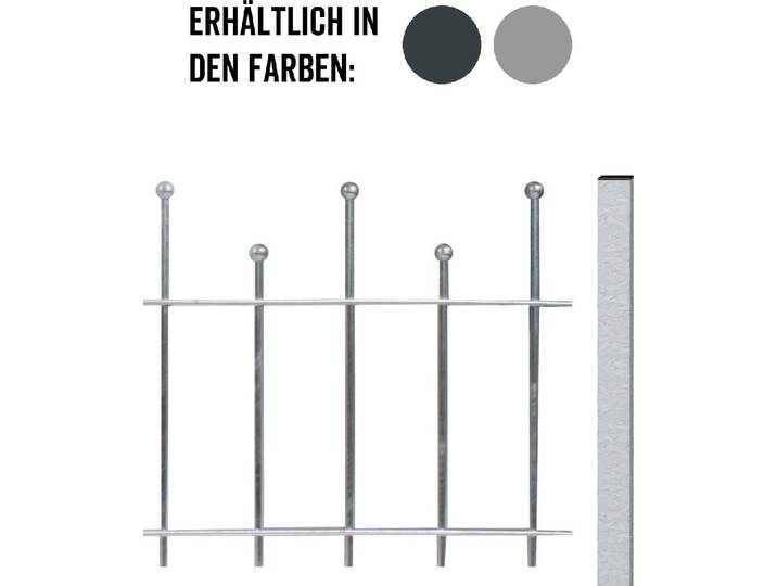 Albers Zaun-Anbauset für Zaunsystem Madrid, Höhe 49,5 cm, Länge 2 m, feuerverzinkt, zum Aufschrauben