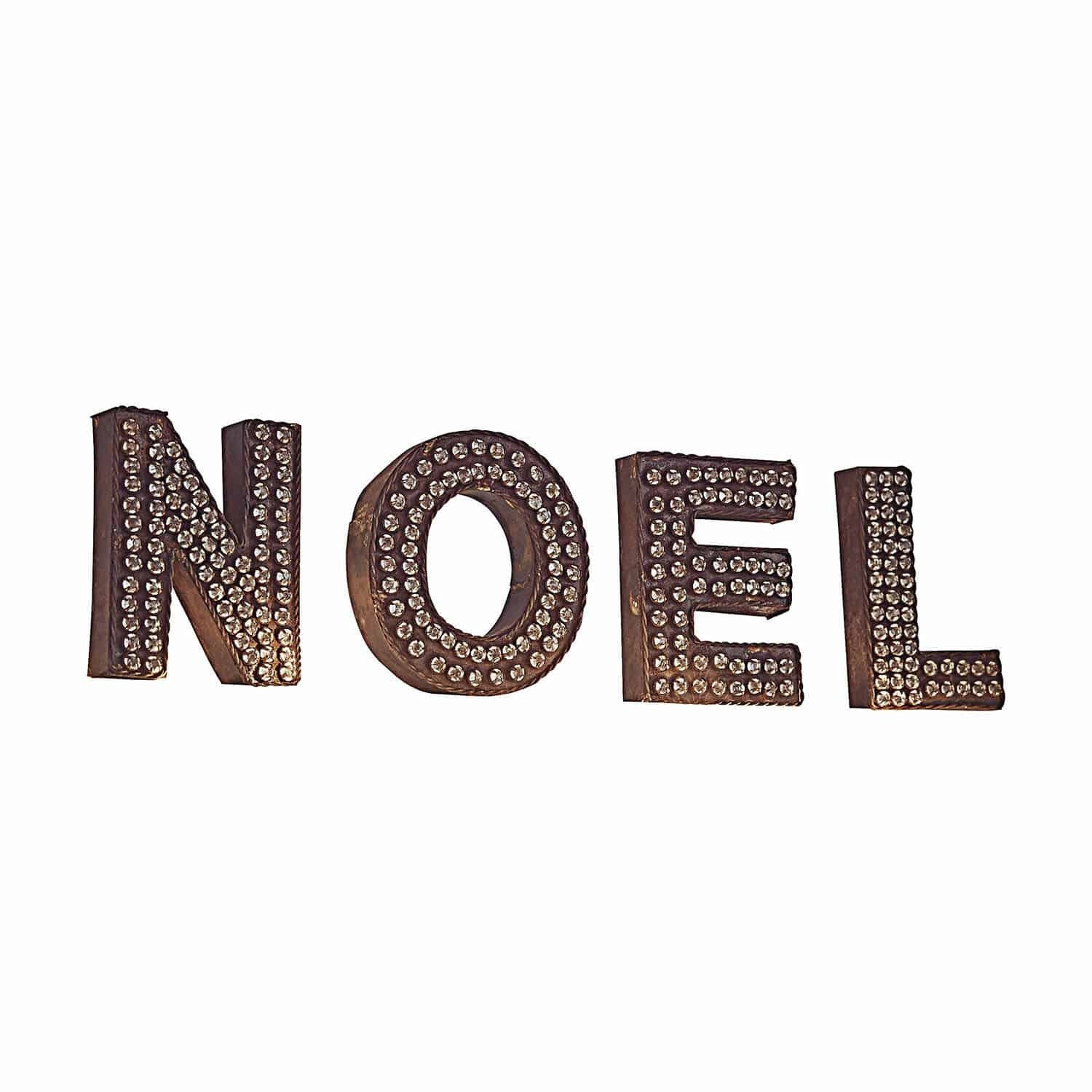 Loberon Letters Noel Noel decoratie antiekbruin