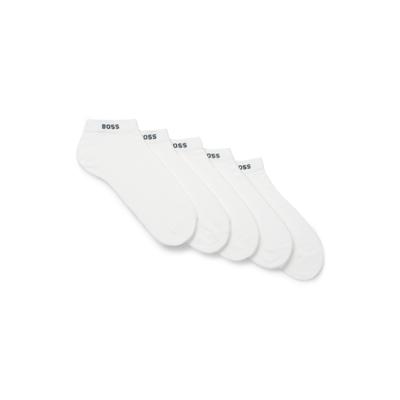 Sneakersocken BOSS "5P AS Uni CC", Herren, Gr. 39-42, Sockengröße, weiß (weiß100), Baumwollmischung, elastisch, Socken Sneakersocken, mit BOSS Label