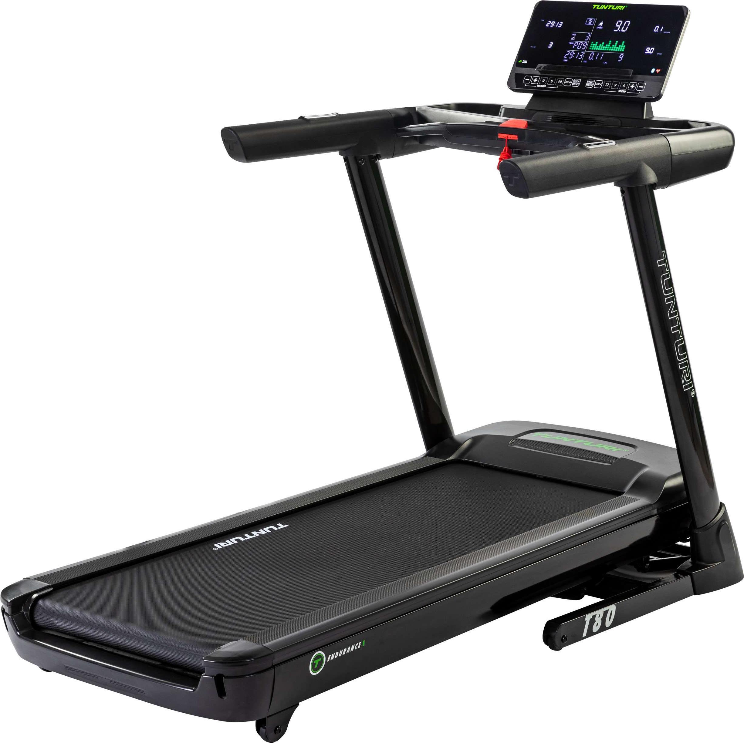 Tunturi T80 Signature Laufband Klappbar - Walking pad - Für zuhause - LED Monitor - Laufband mit 47 Trainingsprogrammen - 0.8-22.0km/h