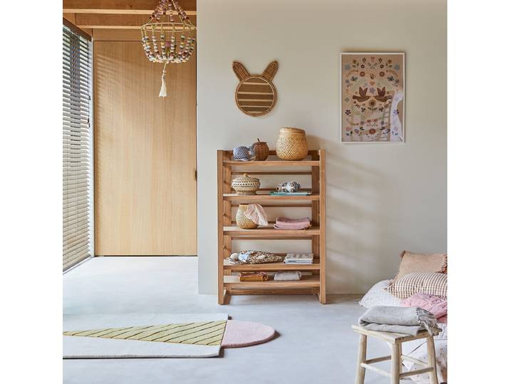 Sera - Bücherregal für Kinder aus Teakholz 80 x 115 cm - Natur