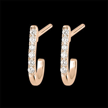 Edenly Halboffene Creolen Frische - Ella - 9 Karat RosÃ©gold und Diamanten