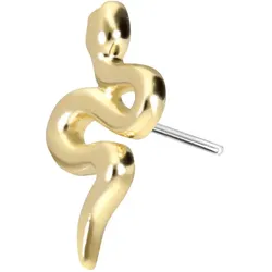 14 Karat Gold Aufsatz mit Titan Push Pin SCHLANGE