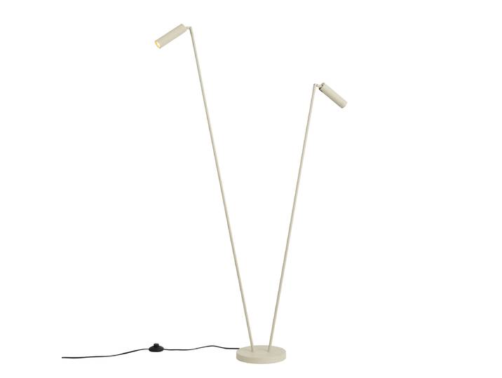 Lampadaire moderne beige 2 lumières GU10 35mm - Thomas