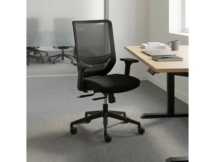 Trendoffice To Sync Plus office swivel chair with 2D armrests, Black, New, Ergonomic chair - ideal for flexible working