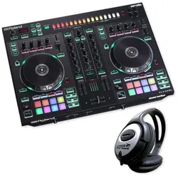 Roland DJ Controller DJ-505 2-Kanal 4-Deck DJ-Pult mit Kopfhörer, DJ Controller
