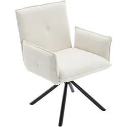Home Nature Wohnkonzept Drehsessel Cremeweiß aus Cordstoff – Relaxsessel Loungesessel mit 360 Grad Drehfunktion Freizeitmöbel