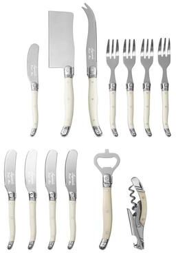 French Home Laguiole Ultimate 13-Piece Charcuterie and Barware Set with Faux Ivory Handles