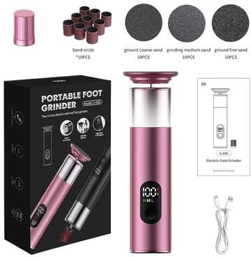 Inspire Essentials Rechargeable Electric Foot File And Nail Polisher Pedicure Kit b
