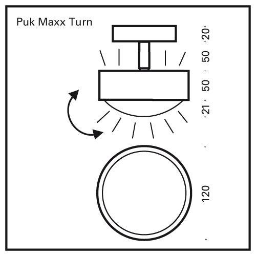 Top Light LED-Deckenleuchte PUK MAXX TURN (Up- & Downlight) anthrazit/chrom 2-3038002-23 4251758266224