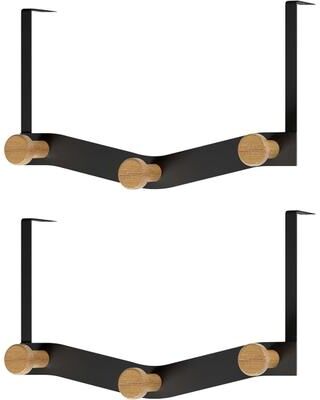 ​YBM Home Black Wooden Over the Door Hanger Hooks