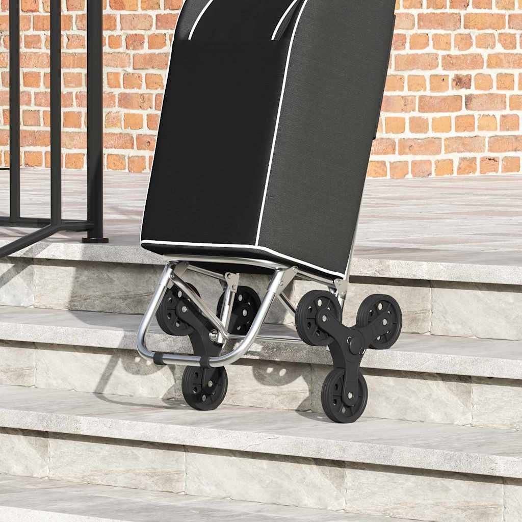 vidaXL Trolley de shopping Noir 39,5 x 33 x 93 cm Tissu Oxford