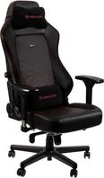 noblechairs Hero PolyurethanLeather, Luftgefüllter Sitz, Gepolsterte Rückenlehne, Schwarz, Schwarz, Rot, Stahl, Schwarz