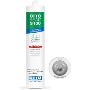 Otto-Chemie Silikon OTTOSEAL S100, betongrau, Sanitär, Innen- und Außenbereich, 300ml