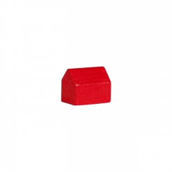 Spielsteine Haus - Siedlung - Dorf - Holz - rot - 14x10x12mm 247132
