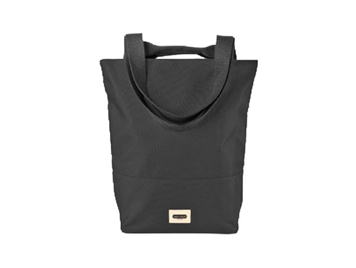 Isolierte Premium Einkaufstasche „Tote Bag Leder Schwarz black+blum