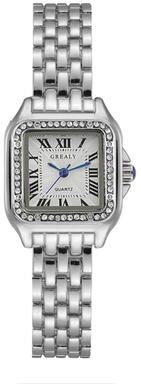 Quick Pick Pro Luxe Gold Stainless Steel Quartz Watch Bracelet For Women silver
