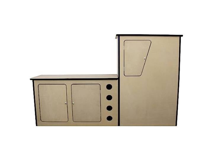 MonsterShop Transporter T4 T5 Camper Van Küche Rechtslenker Wohnwagen Wohnwagenküche Wohnmobil Reisemobil Caravan 18mm MDF Eingebautes Weinregal Optionale Aufhängeschiene Peronalisierbar