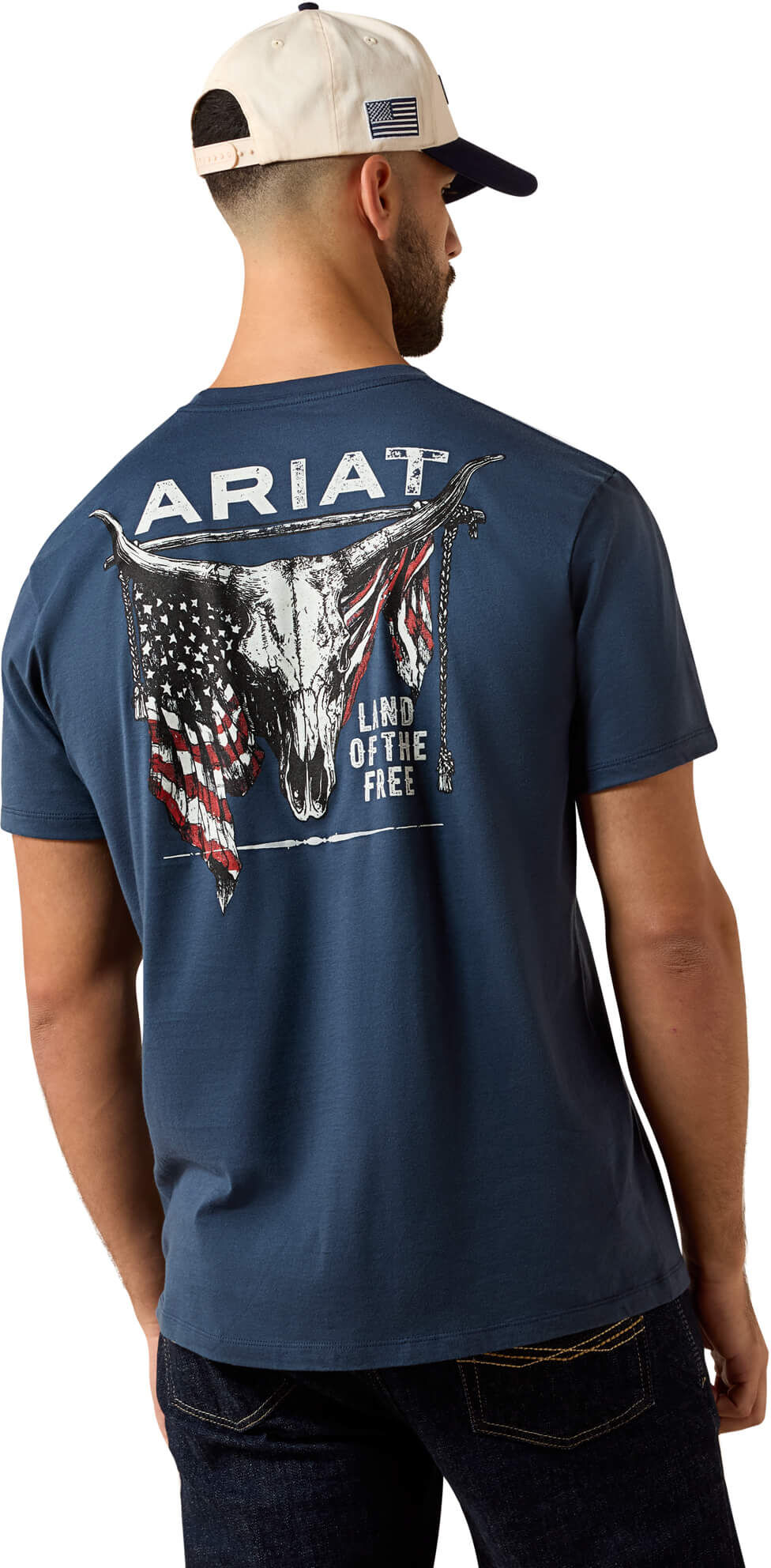 Men's Longhorn Patriot Bravery T-Shirt in Blue Dusk, Size: Small by Ariat