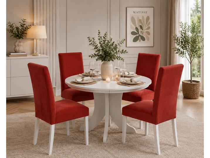 moebel-direkt-online Sitzgruppe Tischgruppe 5teilig, (vier Polsterstühle, ein Esstisch ausziehbar), (Spar-Set, 5teiliges Set)