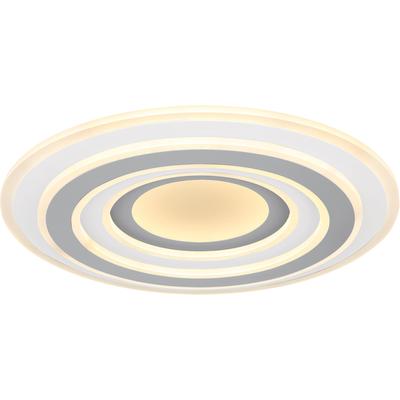 GLOBO LIGHTING Deckenleuchte "SABATINO", weiß, 1, Ø 50cm H: 7cm, 1 Stk., Leuchten, Deckenleuchte Weiß/Anthrazit, Opalglas, dimmbar, LED 46W, Deckenleuchte