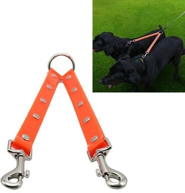 Snug & Styled Tangle Free Double Dog Leash With Waterproof TPU For Safe Dual Pet Walking red