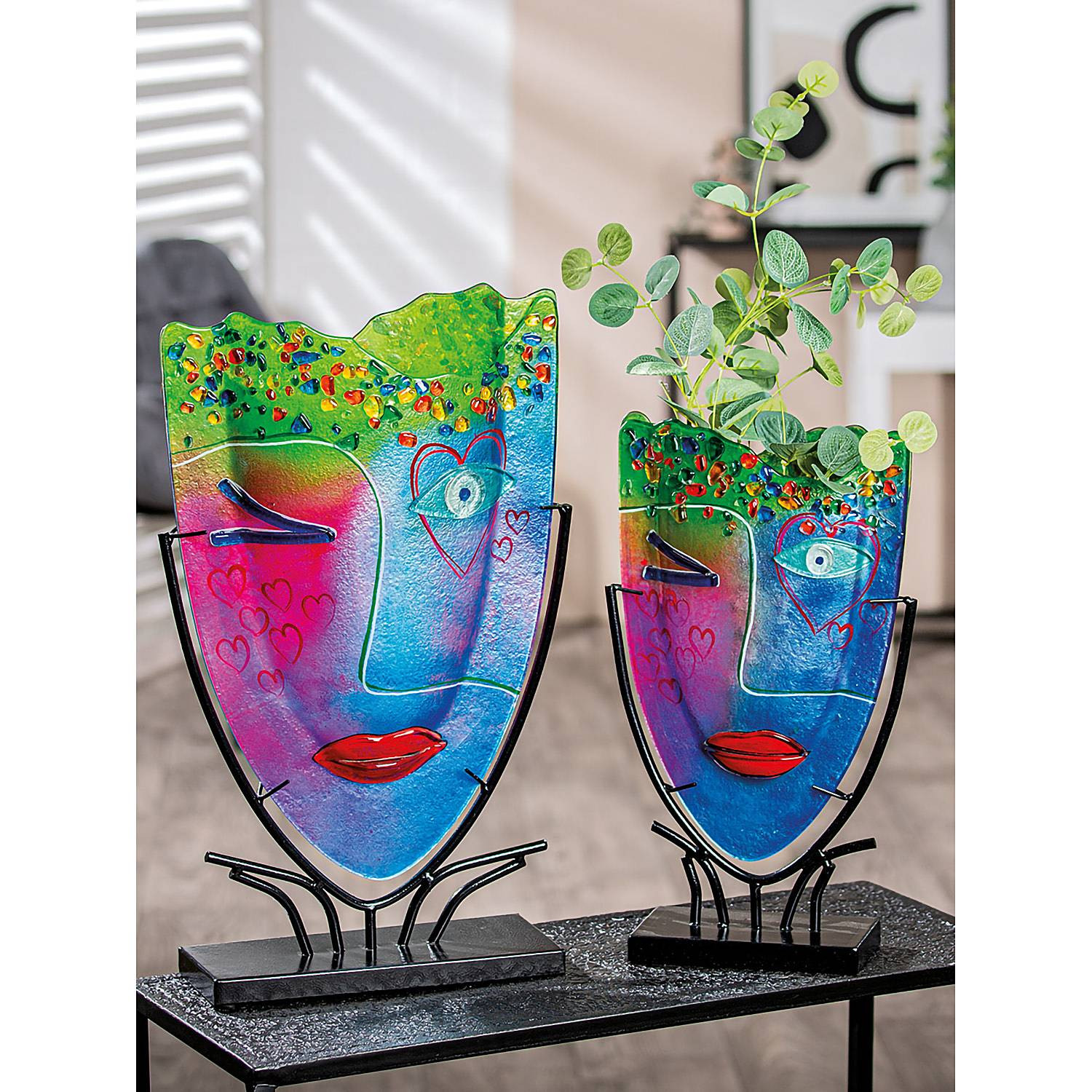 home24 Vaas Twinkle multicolor H 49 x B 30 x D 11 cm