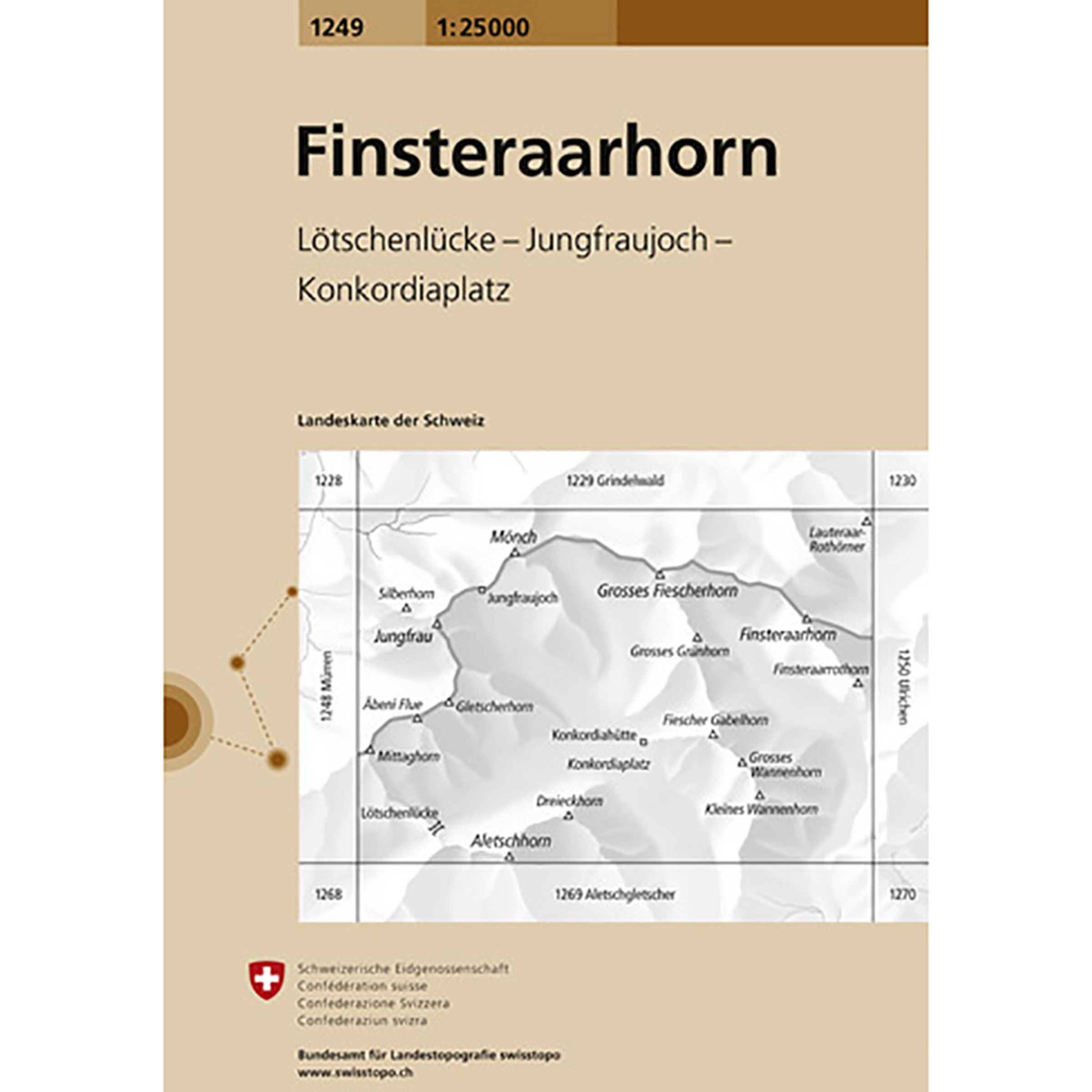 Swisstopo Finsteraarhorn 1249 Landeskarte 1:25 000 Topografische Karten
