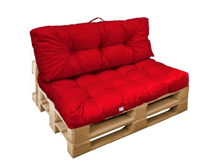 Kit de coussins pour palette capitonnés - Rouge - Linxor