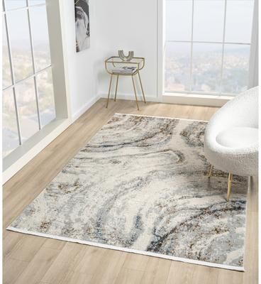 MDA Rugs Thea Collection Beige/Brown Abstract Area Rug