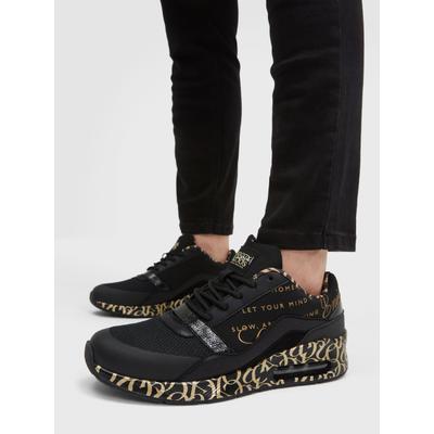 Sneaker SOCCX, Damen, Gr. 39, schwarz, Leder, Synthetik, Textil, bedruckt, Schuhe Sneaker, mit Glitter-Elementen